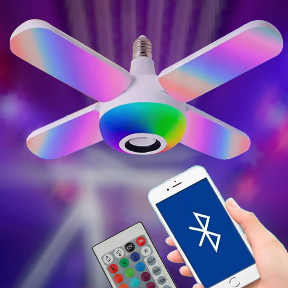 Bluetooth Fan LED Speaker - لمبة ليد على شكل مروحة بسماعة