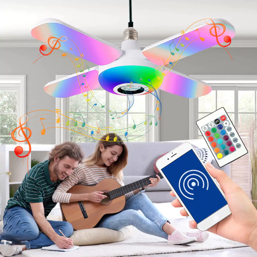 Bluetooth Fan LED Speaker - لمبة ليد على شكل مروحة بسماعة7